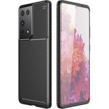 Prolysus Samsung Galaxy S21 Ultra Kılıf Karbon Fiber Desenli Silikon Kılıf - Siyah