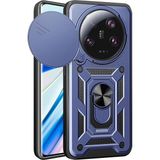 Prolysus Xiaomi Mi 13 Ultra Kılıf Manyetik Standlı Kamera Korumalı Yüzüklü Zırh Tank Kılıf Koruyucu Kapak - Mavi