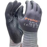 Promat 42-844 – 5 Çift İnce Nitril Köpük İş Eldiveni – Dikişsiz, Hava Geçirgen, Dot Kaplama Ile Üstün Tutuş – Otomotiv, Mekanik Montaj, İnşaat, Bahçe – 7/8/9/10 Beden