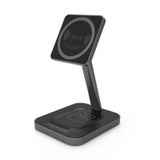 Promate AURABASE-15W Gri - Telefon Şarj Aleti Wireless Kablosuz Mıknatıslı Telefon Sehpalı