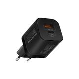 Promate PowerPort-33, GaN-USB-C şarj cihazı, 33 W USB-C Power Delivery duvar şarj cihazı, hızlı 22,5 W QC-3.0 şarj bağlantısı, uyarlanabilir akıllı şarj ve kısa devre koruması