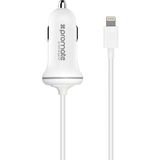 Promate Prochargelt Apple Iphone Lightning Şarj Cihazı Araç Çakmak Girişli MFI Onaylı - Beyaz