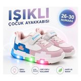 Promax Çocuk Işıklı Cırtlı Patik Spor Ayakkabısı 26-30 Beyaz Pembe - 00 Beyaz