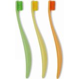 Promıs Colored Bioplastik 3’lü Diş Fırça Seti – 6750 Yumuşak Kıl, Ergonomik Lignin Sap, Canlı Renkler, Antibakteriyel, Italyan Tasarımı, Alman Üretimi - Çok Renkli