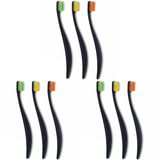 PROMIS Trio Black Bioplastik 3’lü Diş Fırça Seti – 6750 Antibakteriyel Yumuşak Kıl, Ergonomik Lignin Sap, Sürdürülebilir Siyah, İtalyan Tasarımı, Alman Üretimi (3 paketi)