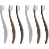 PROMIS Wood Love Bioplastik 3’lü Diş Fırça Seti - 6750 Antibakteriyel Yumuşak Kıl, Ergonomik Lignin Sap, Geri Dönüştürülebilir, Ahşap Sap, İtalyan Tasarımı, Alman Üretimi (2 paketi)