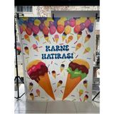Promisebackdrop2 200X200 cm Ek Dikişli Karne Hatırası Fonu Okul Panoları, Etkinlik Fon