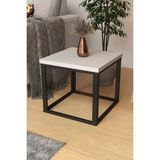 Promodül Kare Orta Sehpa 44X44X40,7 cm 28 mm Tabla Masif Ahşap Ayak - GRİ