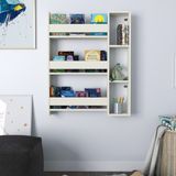 PROMODÜL Montessori Çocuk Kitaplığı Duvar Rafı - Fildişi 3 Raflı, Oyuncak ve Kitap Düzenleyici Ünite - Bebek Odası Duvar Kitaplık