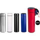 Promopanya Kişiye Özel Modern Görünümlü LED Derece dereceli Termos Kırmızı Renk 500ml / isim Yazdırılabilir