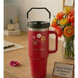 Promopanya Koca Yürekli Annelere X-Large Termoslar (900ML.-KIŞISELLEŞTIRILEBILIR, Isim Yazılabilir, Isme Özel, Kişiye Özel Termos) - Kırmızı