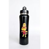 Promopanya Sarı Kırmızı Aslanlı 750ML. Pipetli Sporcu Matarası-Termos Siyah Renk Emzikli Okul Matarası-Termos ( Isim Yazılabilir, Isme Özel, Kişiye Özel, Kişiselleştirilebilir)