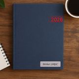 Promosyon Denizi Isme Özel Kırmızı Yaldız Baskılı Ajanda 2027 Tarihli - Isme Özel Kalem Hediyeli