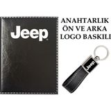 Promosyon Denizi Jeep Logolu Siyah Ruhsat Kabı ve Jeep Logolu Anahtarlık
