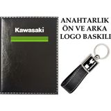 Promosyon Denizi Kawasakı Logolu Siyah Ruhsat Kabı ve Kawasakı Logolu Anahtarlık