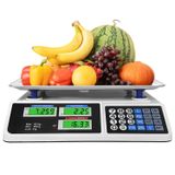 Promosyonca 40 Kg Dijital Hesaplamalı Terazi, Elektronik Market Manav Tartısı, Fiyat Hesaplayan Çift LCD Ekranlı Terazi, Paslanmaz Çelik Platformlu