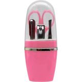 Promosyonca Manikür Seti, 5 Parça, Tırnak Makası, Törpü, Tırnak Pensi, Cımbız, Makas (Pembe)