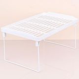 Promosyonca Metal Ayaklı Mutfak Banyo Rafı, Tezgah Üstü Organizer, Dolap İçi Düzenleyici, Plastik Raf, Beyaz 34.50 x 21,5 x 14 cm (BÜYÜK)
