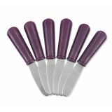 Promosyonca Mini Kahvaltı Bıçağı, 6 Adet, 4 Renk Seçeneği (Mürdüm Moru)