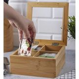 Promosyonca Orjinal Bambu Organizer, Çay Kutusu, Takı Kutusu, Mıknatıslı Kapak, Premium Kalite (4)