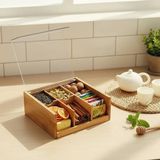 Promosyonca Orjinal Bambu Organizer, Çay Kutusu, Takı Kutusu, Mıknatıslı Kapak, Premium Kalite (6)