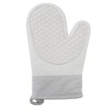Promosyonca Premium Fırın Eldiveni, Isıya Dayanıklı Silikon, 250°C Koruma, Kaymaz Yüzeyli, Pamuk Astarlı, 28x18 cm, Tekli (Gri)