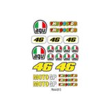 PROMOT 46 AGV TASARIMLI EKİPMAN A4 EBATI KASK GRENAJ MOTORSİKLET STİCKER SETİ 01