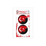 PROMOT OTOMOBİL MOTORSİKLET AKSESUAR STİCKER TÜRK BAYRAĞI 3D DAMLA 2 Lİ STİCKER LOGO 1
