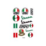 Promot Vespa Agv Ekipman Kask Motorsiklet Sticker Seti 02