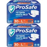 Prosafe 2 Paket 30'lu L-Büyük Boy Bel Bantlı Tekstil Yüzey Yetişkin Hasta Bezi