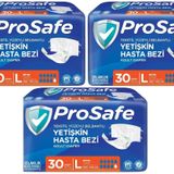 Prosafe 3 Paket 30'lu L-Büyük Boy Bel Bantlı Tekstil Yüzey Yetişkin Hasta Bezi