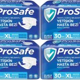 Prosafe 4 Paket 30'lu XL-Extra Large Boy Bel Bantlı Tekstil Yüzey Yetişkin Hasta Bezi