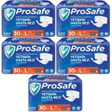 Prosafe 5 Paket 30'lu L-Büyük Boy Bel Bantlı Tekstil Yüzey Yetişkin Hasta Bezi