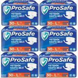 Prosafe 6 Paket 30'lu L-Büyük Boy Bel Bantlı Tekstil Yüzey Yetişkin Hasta Bezi