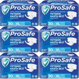 Prosafe 6 Paket 30'lu XL-Extra Large Boy Bel Bantlı Tekstil Yüzey Yetişkin Hasta Bezi