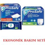 Prosafe Ekonomik Hasta Bakım Seti M Beden – Emici Külot, Yatak Koruyucu Örtü ve Temizleme Havlusu - Beyaz