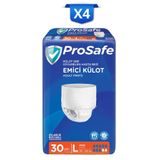 ProSafe Emici Külot, Yetişkin Hasta Bezi, Bel Ölçüsü 110-150 cm, Büyük (L) Beden, 30'lu x4 Paket