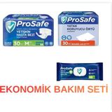 Prosafe Hasta Bakım Seti M Beden 30’lu Hasta Bezi + 30’lu Yatak Koruyucu + 48’li Vücut Tmzlm Hvls - Beyaz