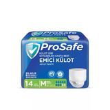 Prosafe Külotlu Yetişkin Hasta Bezi Emici Külot Islaklık Göstergeli Bel Ölçüsü 80-120Cm Orta (M) 14'Lü