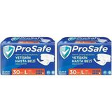 Prosafe Tekstil Yüzeyli Belbantlı Yetişkin Hasta Bezi L Beden 30'Lu 2 Adet ( 60 Adet) - L - XL