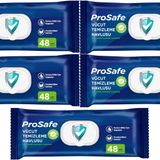 Prosafe Yetişkin Vücut Temizleme Islak Mendil Havlu 48 Yaprak Xl (5 Li Set) Plastik Kapak