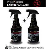 Proserx Gloss Ultra Parlak Lastik Parlatıcı 1 Litre 2 Adet- Uzun Süreli Koruma -Fısfıs Şişe -Kolay Uygulama