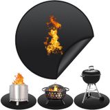 Protebox 36 '' Ateş Çukuru Minderi, Yalnız Soba Şenlik Ateşi için, Yuvarlak Ateşe Dayanıklı, Izgara Altında, Yağa Dayanıklı Su Geçirmez Barbekü Pedi, Güverte Veranda Çim Dış Mekan Izgara Aksesuarları için,