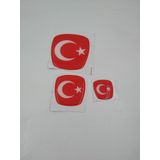 Protec Fiat Egea Sedan Uyumlu Ay Yıldız Türk Bayrağı Logo Set (3'Lü)