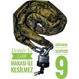 Protection 10 mm 1 Metre 50 cm Kesilmez Motorsiklet Zincir Kilit Motor Kilidi Motorsiklet Kilidi