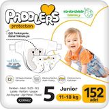 Protection Bebek Bezi 5 Numara Junior (11-18 Kg) 152 Adet – Ekstra Set, Maksimum Koruma - 0 - 1 Ay