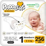 Protection Yenidoğan Bebek Bezi 1 Numara (2-5 Kg) 256 Adet – Ekstra Jumbo Set, Maksimum Koruma
