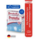 Protefix Diş Protezleri İçin Temizleyici Tablet, 32 Tablet, 2 Adet