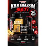 PROTEİN CENTER Muscle Pro Kas Gelişim Seti (Whey Protein 1 Kg Muz Aromalı) + (Creatine 250 Gr Saf Aromasız) + (SHAKER VE SÜRPRİZ HEDİYELER)