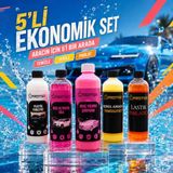 Protek 5’li Ekonomik Araç Bakım ve Temizlik Seti – Şampuan, Hızlı Cila, Plastik Yenileyici, Genel Temizleyici ve Lastik Parlatıcı